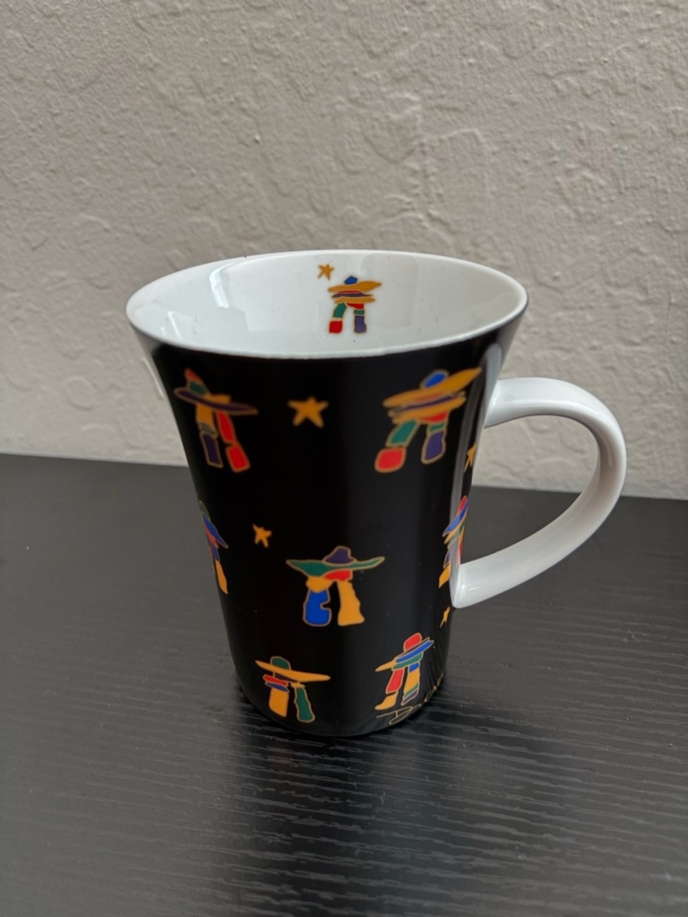 Oscardo-Dawn Inukshuk Mug Signed Oman 2005 Porcelain Made in England